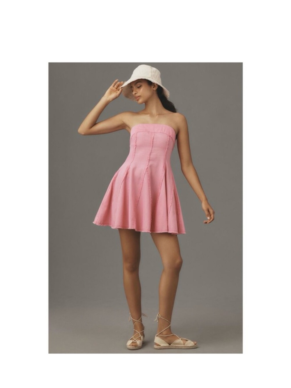 NWT Anthropologie Pilcro Strapless Pink Mini Dress - Picture 2 of 7